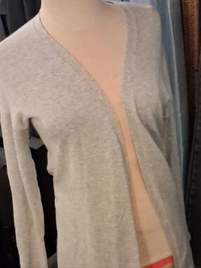 Light Gray Open Front Cardigan